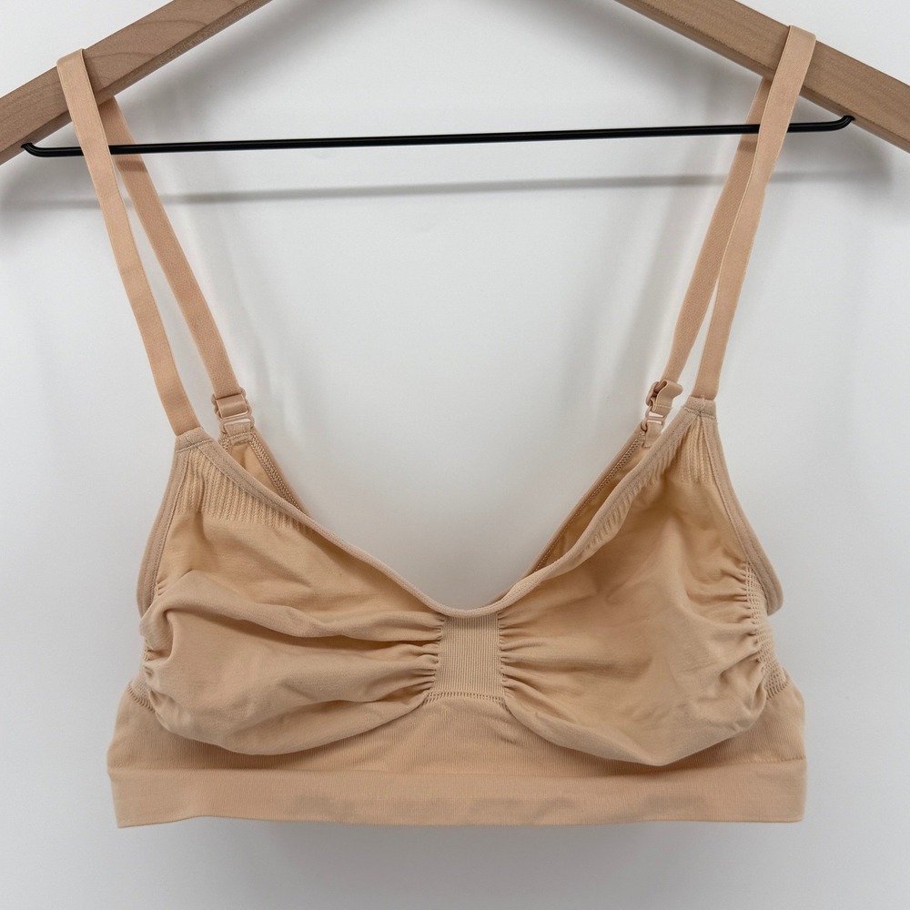 Skims Seamless Sculpt Bralette Sand 4XL/5XL Stretch Adjustable Strap Pique Front